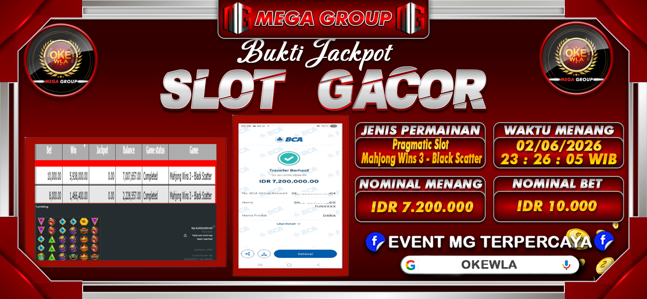 Bukti JP situs Okewla hari Rabu, 03 Juni 2026