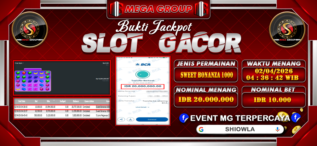 Bukti JP situs Shiowla hari Kamis, 02 April 2026